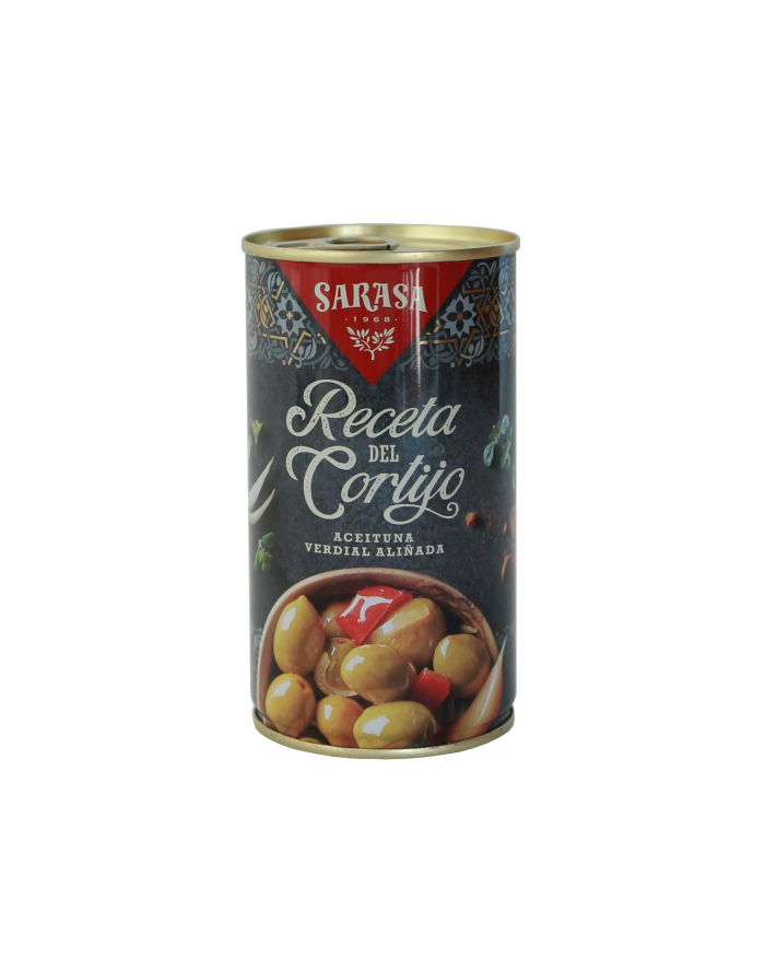 Oliwki SARASA CORTIJO puszka 350g zielone z pestką w marynacie warzywnej (z receptą babcinego Starego Dworku) główny